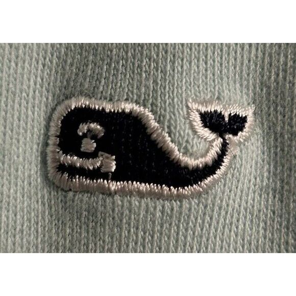 Vineyard Vines Women’s Quarter Zip Blue On Blue W Whales Pull Over Size Medium - Picture 7 of 13